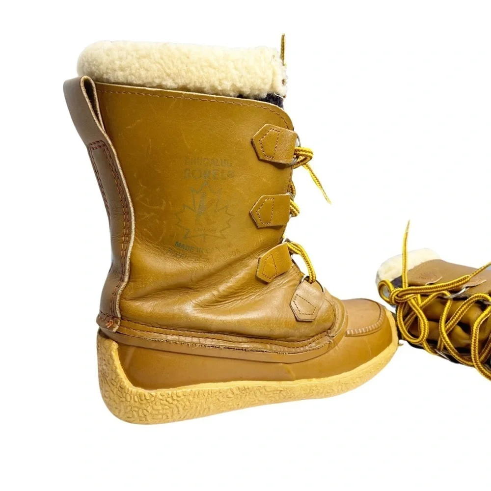 SOREL Vintage Chugalug waterproof Sherpa lined snow boots CANADA size 5. Tan